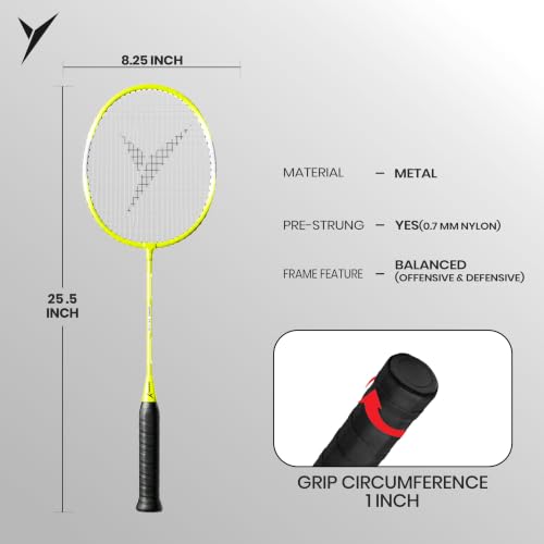Image of Jaspo Proxcel-1102 Badminton Kit | Lightweight Metal Badminton Rackets with Shuttlecocks | Balanced Frame | Comfortable Grip for Powerful Smashes | Ideal for Beginners, Kids & Teens