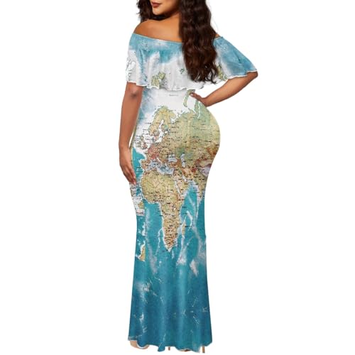 Image of Polynesian Dresses for Women Off Shoulder Maxi Dress Puletasi Samoan Dresses S-7XL