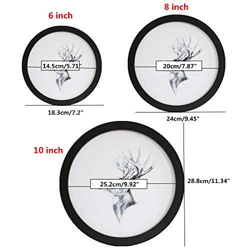 Alblinsy Round Photo Frame Wooden Wall Hanging Picture Frames For Home Office Wall Decor (White, 6 Inch) #TOP1