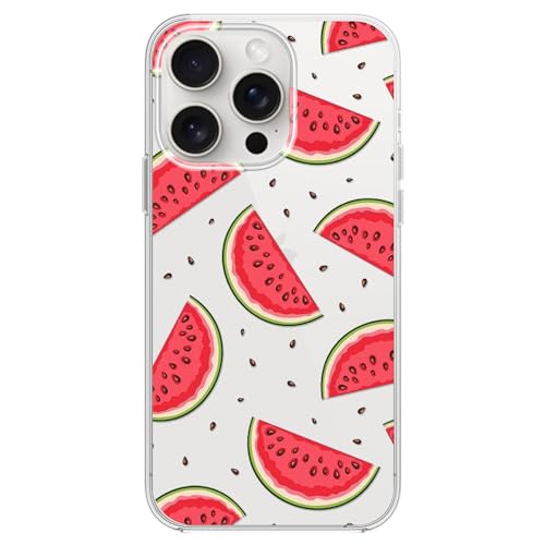 Coque iPhone 15 Pro pastèque transparente antichoc motif fruit tropical