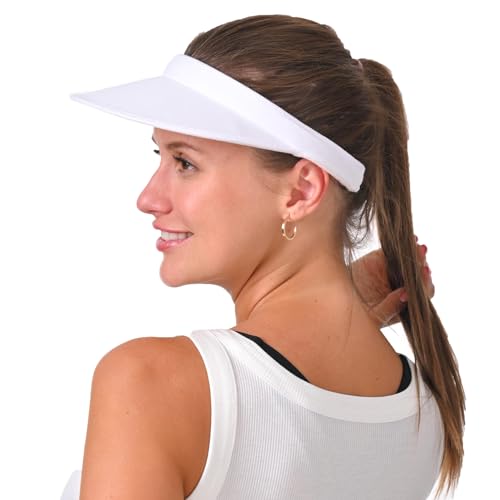 Image of 2 Pack Sun Visor Hats Women Men Clip On Wide Brim Visors Hat Outdoor Sports Golf Beach Travel Tennis Caps