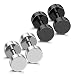 JewelrieShop Men Body Jewelry Fake Illusion Tunnel Plug Faux Expander Stainless-steel Double Side Screw Stud Earrings 18G