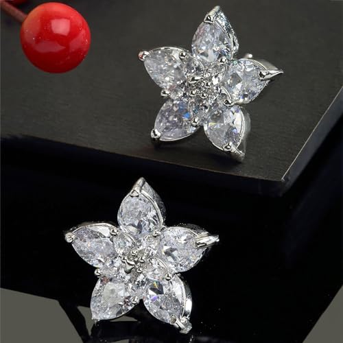 Image of Zeneme Earring Handmade Rhodium Plated Lightweight Pink Star Shaped Studs Earrings Jewellery For Girl And Women