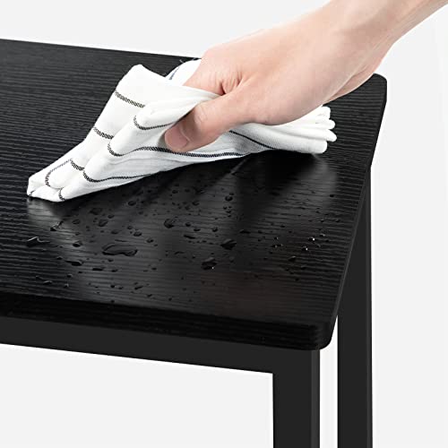 Mahancris Bar Stools, Set Of 2 Bar Chairs With Footrest, 2-Piece Dining Stools, 25.8-Inch Height, Rectangular Industrial Bar Stools, Strong Metal Frame, For Dining Room, Kitchen, Black Bahb0101 #TOP7