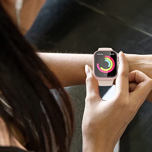 Image of JZK Screen Protector for Apple Watch Series 3 /2 /1 38mm Case,Rose Gold+Clear | 2 Pack,for Apple watch Case,Hard PC Cover,Tempered Glass,Full Coverage,High Sensitive Touch,Anti-scratch,HD,Charge Directly