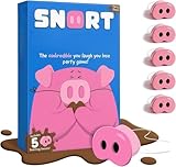 Funny The Oinkcredible You Laugh You Lose Party Game, juego de hocico de cerdo 2026 con 5 hocicos de cerdo chirriantes con 150 tarjetas de desafío, divertidos y atractivos juegos familiares y adultos