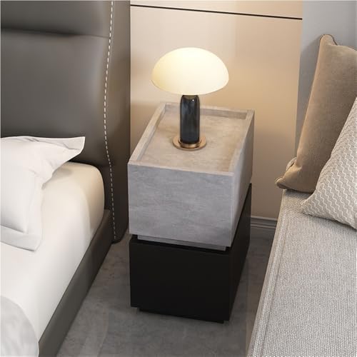 HJYBFA Mesita de Noche Moderna Madera Maciza con 3 cajones y Mueble de Almacenamiento Forrado en Cuero, Ideal para Dormitorio y Sala de Estar (Azul, 15.7 Pulgadas)