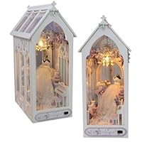 CHOOYIH Bastelset Buch Nook, Basteln, Booknook Micro House Building Kit mit LED-Licht, 3D Puzzle aus Holz, schmal, Buchregal, Dekoration, für Erwachsene und Jugendliche, Mini-Spielzeug-Set