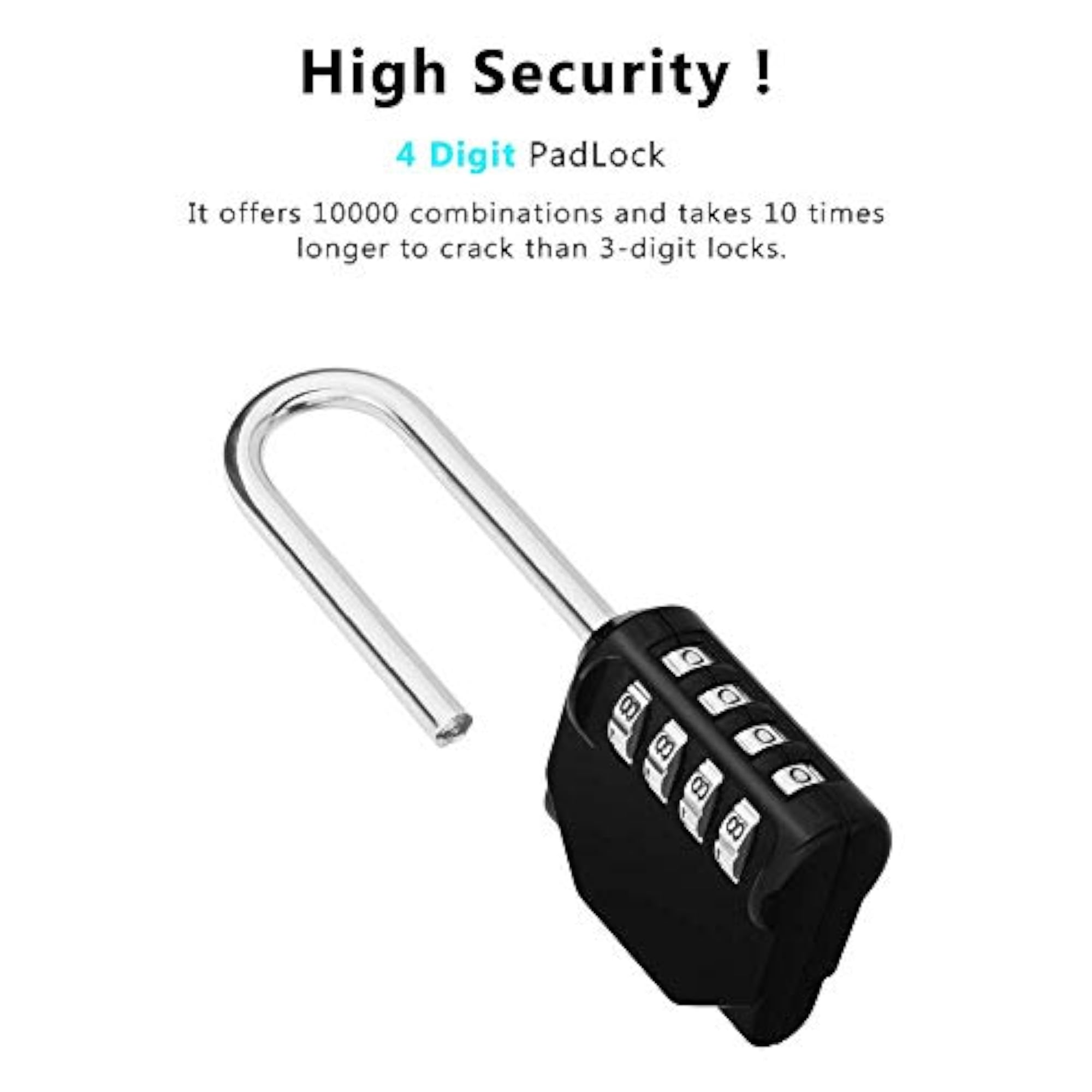Multi-Purpose Combination Padlock, Keypad Security Lock