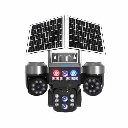 Image of XUGA-Cybernautt X18T 4G Solar Security Camera Outdoor, 18MP Triple Lens Pan-Tilt 4G LTE Cellular Camera with 12000mAh Battery, 355 PTZ, Two-Way Audio, 128GB SD Supported, All Lens Mobile Controlled