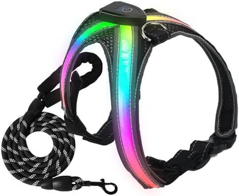 Arnés Luminoso para Perros, Arnes Perro luz Reflectante, LED Arne...