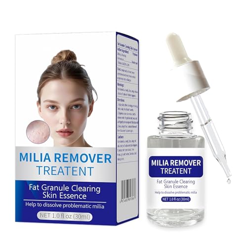 Milia Removal Serum, un siero per il trattamento dell'acne su viso e occhi, restringe delicatamente i pori, riduce occhiaie, borse e acne. Adatto sia per la cura del contorno occhi che del viso