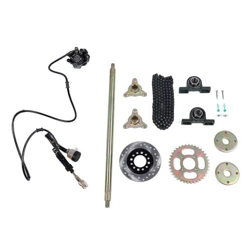 Kit d'essieu arrière pour go kart en métal 600 mm avec pignon de chaîne et frein pour quad