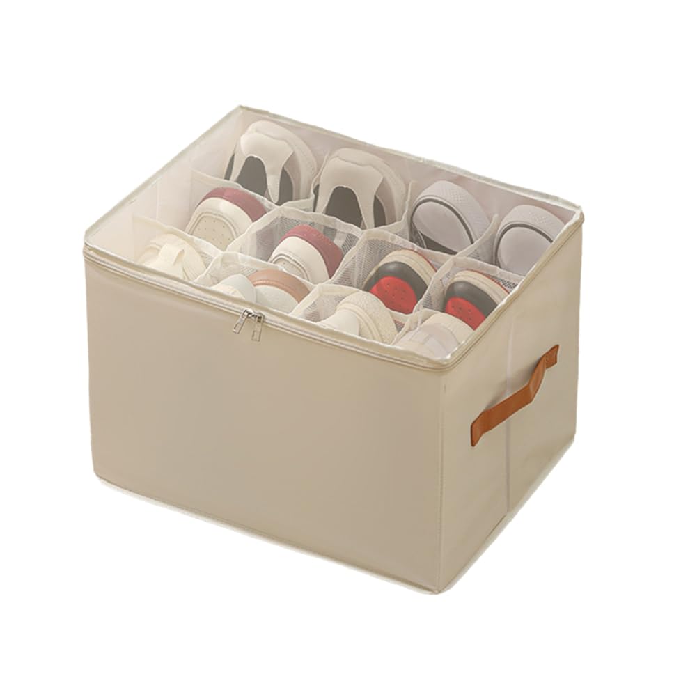 Organisateur de chaussures de placard à poignées robustes et couvercle transparent souple