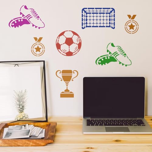 NBEADS Football PET Drawing Painting Stencils - Image 4