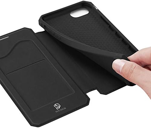 DUX DUCIS Case for iPhone SE 2022 / iPhone SE 2020 / iPhone 7 / iPhone 8, Premium Flip Leather Magnetic Cover Case with Card Holder (Black)