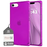 COCOMII Rectangle for iPhone SE 2022/SE 2020/8/7 Case, Neon Pink Clear