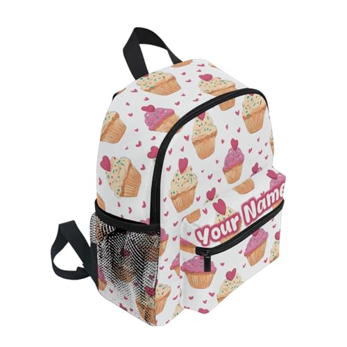 Custom Cute Cupcake Heart Preschool Backpack Sprinkles School Backpack Daycare Bookbag for Kids 3-82
