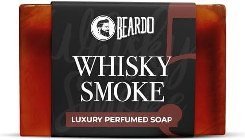 Beardo Whisky Smoke Perfumed Luxury Soap for Men, 75g | Deep cleanses skin pores | Repairs broken skin and Reduce Hyperpigmentation | Refreshing Fragrance all day long