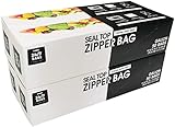 24/7 Bags- Gallon Zip Storage Bags, 200 Count, Double Zipper Seal, Easy Grip Open Tabs, Write-On Space, BPA-Free & Heavy Duty, Microwave Safe, Non-StandUp