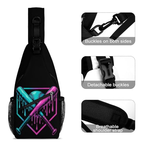 Baseball Home Plate Drip Game Day Sling Bag Crossbody Travel Hiking Chest Multipurpose Travel Daypack for Women Men3