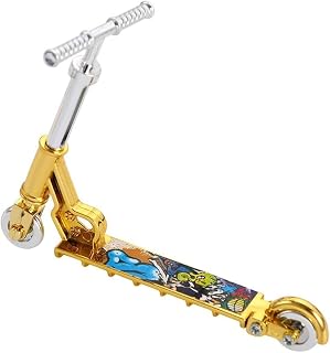 BWESOO Gold Mini Two Wheel Tiny Fingerboard Scooters, Mini Finger Skateboards, Finger Scooter Fingertip Movement Skateboard for Finger Training Skateboards Finger Boards and Finger Bikes