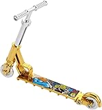 Gold Mini Two Wheel Toys Tiny Fingerboard Scooters, Mini Finger Skateboards Toy, Finger Scooter Fingertip Movement Skateboard for Finger Training Play Vehicles Finger Boards and Finger Bikes