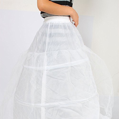 3 Hoop 2 Layer Nylon Wedding Bridal Gown Dress Underskirt Petticoat Slip, White