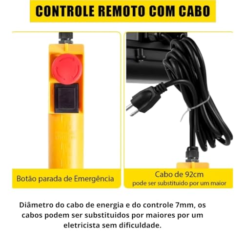 Talha Guincho Elétrico 220v 150/300kg Elevação 12m