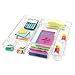 mDesign Plastic Interlocking Modular Desk Drawer Organizer Bins for Storing Office Supplies, Pencils, Pens, Scissors, Tape, Markers, Highlighters, Sticky Notes, Glue Sticks, 7 Piece Set - Clear