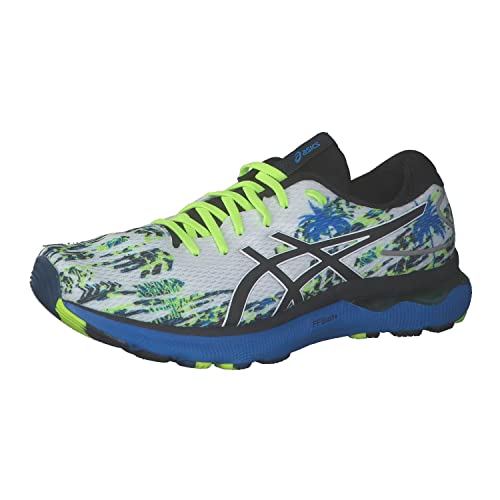 ASICS Nimbus 24 Straßenlaufschuhe für Männer Weiß Grün Blau 44 EU