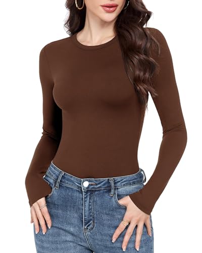 GAYHAY Long Sleeve Shirts for Women Basic Crop Tops Teens Crew Neck Tight Underscrub Clothes Workout Fall Trendy 2025