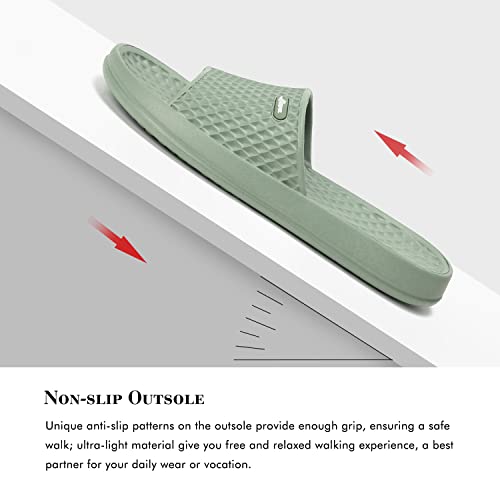Image of FUNKYMONKEY Men's Shower Slides - Non Slip Quick Drying Sandals for Men - Lightweight Pool Beach Bathroom Slippers Indoor Outdoor