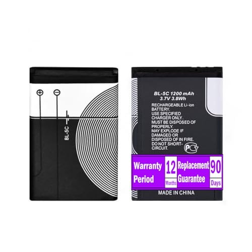 Lumaoer 2PCS 3.7V 1200mAh BL-5C Rechargeable Battery Suitable for Household Radio with Current Protection,Cost-Effective Battery