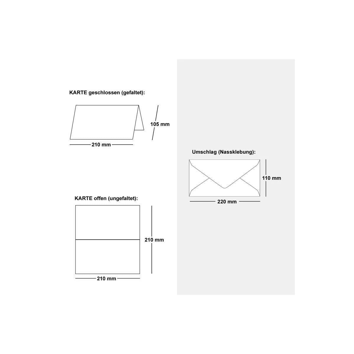 100x Faltkarten-Set mit Briefumschlägen DIN Lang in Naturweiß (Weiß) - 21 x 10,5 cm - Blank Klappkarten und Umschläge für Einladungen und Grüße zu Geburtstag und Hochzeit