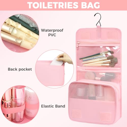 Image of BAGAIL 4 /6 Set /8 Set Compression Packing Cubes Travel Accessories Expandable Packing Organizers(HalfMesh, 8-Pink)