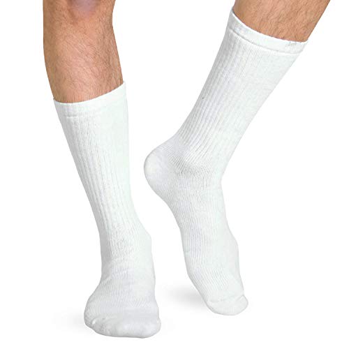 Image of Heelbo Diabetic Socks for Sensitive Feet Without Elastic for Men and Women for Circulatory Problems, Edema and Neuropathy, 8-15mmHG, White, XL