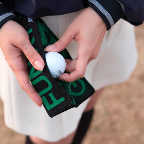 Image of ANDGOLF Pleats Ball Towel, Use to Wash My Ball and Club, Best choice for Golf Gifts, Embroidered Golf Towels, Clip for Bags /pants /skirts, Durable elastic band, Colorful fashion golf item (funky beige)