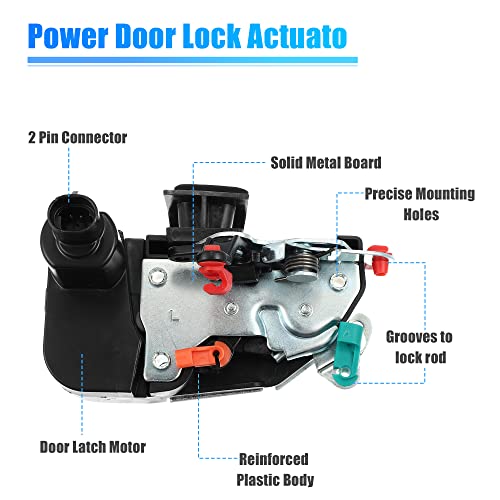 Image of X AUTOHAUX Front Left Side Power Door Lock Latch Actuator Motor Latch for Dodge for Ram 1500 2500 3500 1997-2001 55076291 55076291AB Door Lock Latch Actuator Replace Door Latch Assembly Motor