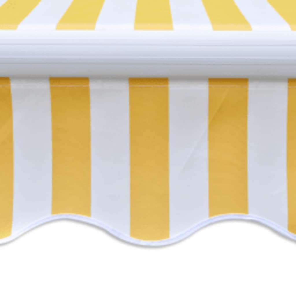 Tenda da sole motorizzata pieghevole 600 cm gialla e bianca per esterni parete patio giardino con telecomando e supporti incluso