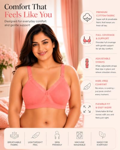 Image of SONA Women's Super Fit Cotton Full Coverage Non-Padded Non-Wired Everyday Bra - Full Support -(Pack of 1)