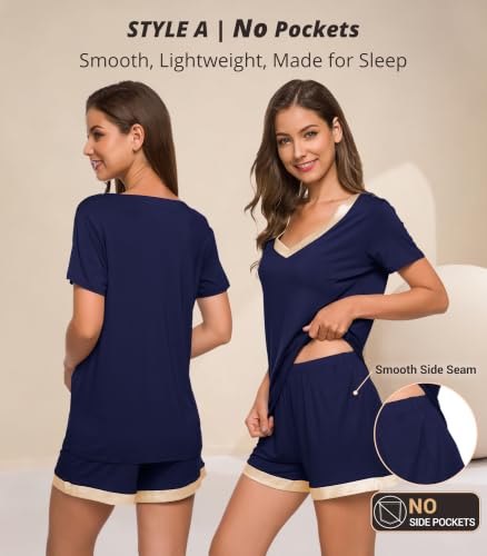 Image of WiWi Viscose from Bamboo Pajamas Set for Women Super Soft Short Sleeve Cooling Summer Plus Size Pjs Sets Sleepwear S-4X