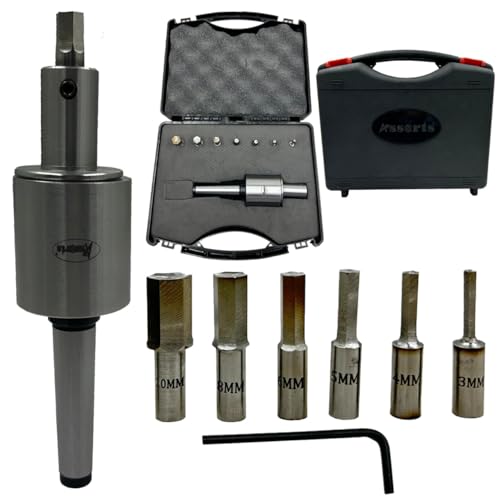 Assorts New Development Rotary Broach (Metric) Tool Holder with MT2 Shank (M10 x 1.5 mm Drawbar) + 7 PCS H.S.S. Hex Punches (3–12 mm) – Precision Tool for Lathes, Milling, and CNC Machines