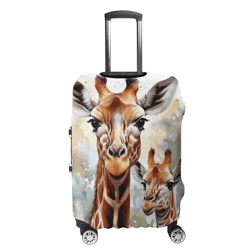Watercolor Deer Giraffe Printed Luggage Cover Protector, Fits 18-32 Inch Luggage4