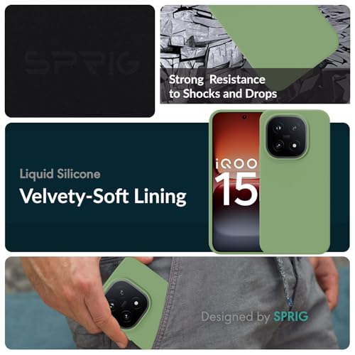 Image of SPRIG Compatible with IQOO 15 5G SilkTone Silicone Back Cover Drop Tested Shock Proof Mobile Case for Men, Women, Boys and Girls with Camera Protection (Mint Green)