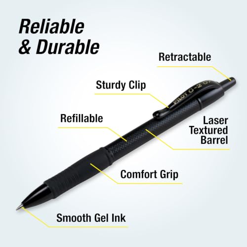 PILOT G2 Edge Assorted Inks Gel Roller Pens, Fine Point 0.7mm, 8-Pack | Premium gel pens for smooth writing, with comfort grip, quick-drying gel ink, 4 textures, gel pens fine point - image 4