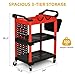 DWVO Auto Detailing Cart with Wheels, 3-Tier Rolling Tool Organizer with 2 Polisher Brackets, 17