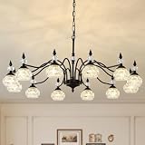 TESTOYS Vintage 42-Inch Crystal Chandelier