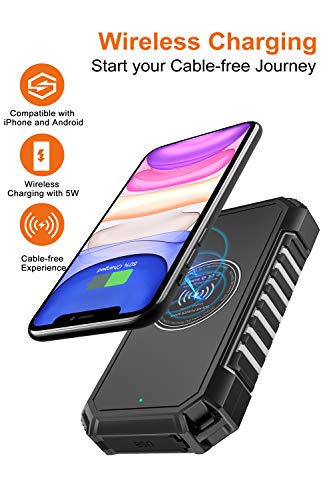 Riapow Solar Power Bank 26800Mah, Solar Charger Fast Charge 3.0A Qi Portable Charger External Battery With 4 Outputs & Led Flashlight Phone Chargers For Phone, Tablet And Camping Outdoors #TOP1