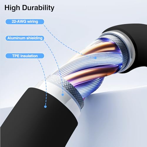 Image of 2pack 10ft USB C to C Cable, 60W Type C to Type C Fast Charging Cord for iPhone 17 16 15 Pro, Pro Max, Plus, iPad Pro, MacBook Air 13 inch, iPad Pro, Air, for Samsung Galaxy S25 and More, Black